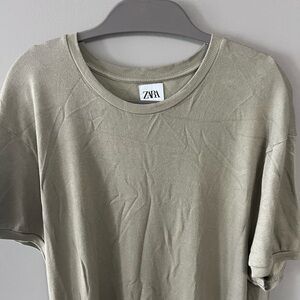 ZARA| light green cotton tee